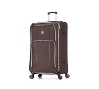 Skylark Extra Large 32” Lightweight Softshell Expandable Suitcase, Integrated Combination Lock, 4 Wheels Check in Luggage for 30kg (Coffee, 162 litres)