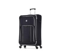 Skylark Extra Large 32” Lightweight Softshell Expandable Suitcase, Integrated Combination Lock, 4 Wheels Check in Luggage for 30kg (Black, 162 litres)