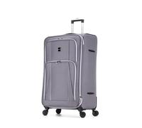 Skylark Extra Large 32” Lightweight Softshell Expandable Suitcase, Integrated Combination Lock, 4 Wheels Check in Luggage for 30kg (Grey, 162 litres)