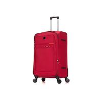 Skylark Large Suitcase 29" Super Lightweight Luggage 20% Expandable 4 Wheel Spinner Soft Shell Check in Luggage for 23kg (Red, 112 litres)