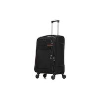 Skylark Medium Suitcase 24" Super Lightweight Luggage 20% Expandable 4 Wheels Spinner 3-Digit Combination Lock Soft Shell Luggage for 15 to 20kg (Black, 78 litres)