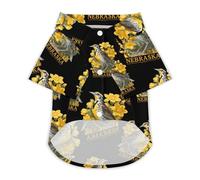 Skylark Nebraska Bird Classic Dog Clothes Cat Shirt Puppy Costume Button Tshirt Summer
