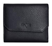 SKYLE Tan RFID Protected Genuine Leather Wallet for Women |4 Cards Slots | RFID Protection | 1 Currency Compartments | 3 Hidden Slots | 1 Id Card Slot | Button Closure., BLACK, Casual
