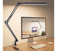 SKYLEO Desk Lamp - LED Desk Light - 5 Color Modes X 11 Brightness Levels - Adjustable Swing Arm - Timmer & Memory Function - 12W Study Lamp - Blue