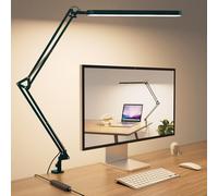 SKYLEO Desk Lamp - LED Desk Light - 5 Color Modes X 11 Brightness Levels - Adjustable Swing Arm - Timmer & Memory Function - 12W Study Lamp - Green