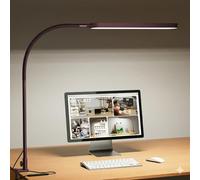 SKYLEO Desk Lamp - LED Desk Light - Flexible Gooseneck - 5 Color Modes X 11 Brightness Levels - 1300LM - Timmer & Memory Function - 12W Clip on Light - Red