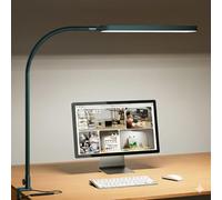 SKYLEO Desk Lamp - LED Desk Light - Flexible Gooseneck - 5 Color Modes X 11 Brightness Levels - 1300LM - Timmer & Memory Function - 12W Clip on Light - Green