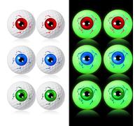 Skylety 12 Pcs Halloween Eyeball Golf Balls Glow in The Dark Golf Balls for Halloween Enthusiasts and Golfers Funny Spooky Fun on The Greens, 3 Colors