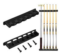 Skylety 2 Pieces 6 Pool Cue Rack, Pool Stick Holder Wall Mounted Table Sticks, Pool Balls Billiard Pool Table Accessories for Game Room Pool Bars Clubs Billiard Players