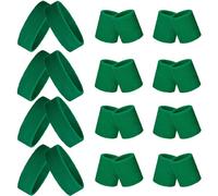 Skylety 24 pcs 80s Neon Sweatbands Set, Include 8 Sports Headbands and 16 Sweat Wristbands Bulk for Man Woman(Dark Green)