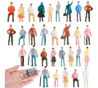 Skylety 30 Pcs Miniature People Figurines 1: 75 Scale Model Trains Architectural Plastic Mini Tiny People Sitting and Standing for Diorama