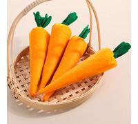 Skylety 4 Pieces Easter Carrots Toy Artificial Fabric Carrot for Bunny Decor Seasonal Vegetables Toy Non Woven Farm Fresh for Home Kitchen Tiered Tray Party DIY Decorations Supply (Yellow)