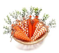 Skylety 8 Pcs Easter Carrot Fabric Carrot Toy Artificial Carrot Rustic Nonwoven Stuffed Carrot for Farmhouse Spring Easter Baskets Decor Vase Filler Decor Tiered Tray Decoration 4 Styles (Bright)