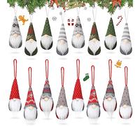 Skylety 8 Pieces Christmas Gnome Ornaments for Tree Christmas Tree Hanging Decorations Dolls Scandinavian Swedish Tomte Gnomes Handmade Plush Santa for Home Tabletop Party Decor