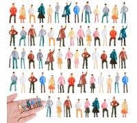 Skylety 80 Psc Miniature People Figurines 1: 75 Scale Model Trains Architectural Plastic Mini Tiny People Sitting and Standing for Diorama(80 Pcs)