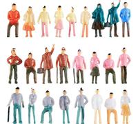 Skylety Miniature People Figurines 1: 75 Scale Model Trains Architectural Plastic Mini Tiny People Sitting and Standing for Diorama (50 Pcs)