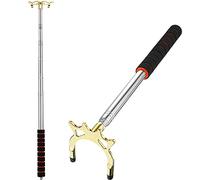 Skylety Pool Bridge Stick Cue Snooker Stick Pool Table Accessories Retractable Billiards Cue Rest with Removable Brass Head Ideal for Use and Storage (High Bridge Head)