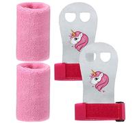 Skylety Sports Gymnastics Grips Wristbands Unicorn Kids Gymnastic Grips Gymnastic Bar Grips with Pink Sweatbands Gymnastics Equipment Hand Grips for Girls Kids Youth