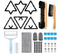 Skyley 29 Pcs Pool Table Accessories Set 6 Magic Ball Rack for 8, 9 and 10 Rack 2 Pool Table Brush for Felt Billiard Marker Spots with Cue Chalk Cleaning Cloth Ferrule Polish Cloth Sticky Lint Roller