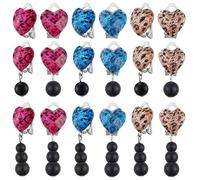 Skyley 9 Pairs Girls Clip on Earrings Pretend Princess Play Earrings Jewelry Set, alloy, crystal plastic, silicone, No Gemstone