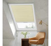 Skylight Blinds Cordless Roof Honeycomb Window Blinds Light Filtering Cellular Pleated Roof Shades for Home Easy to Install Shades for Inclined Plane Room Windows Custom Size (Blackout Beige)