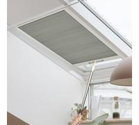 Skylight Cellular Pleated Blinds for Roof Windows - Light Filtering Energy Saving Noise Reducing Shades Easy to Install Custom Size (Gray)