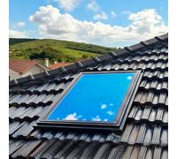Skylight for Sloped/Flat Roofs - Manual Venting Attic Window Cover for Sunrooms & Underground Lighting -Deck Installation Energy-Efficient Skylight Easy to Install