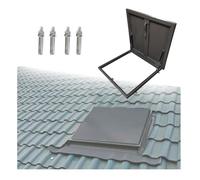 Skylight Galvanized Roof Hatch Skylight Roof Caps Window with Gas Shock Strut, Loft Ventilation Cover Plate Attic(100 * 100cm)