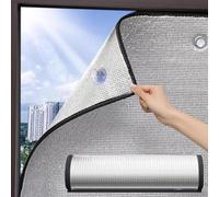 Skylight Heat Reflective Window Film,Total Blackout Glass Film,Double Aluminium Bubble Insulation Window Tint,Sun Protection Privacy Window Tint Film,With suction cups,80x100cm/31"x39"-Silver
