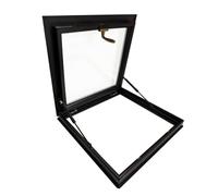 Skylight House Roof Window, Venting Deck Viewing Window Cover for Sunroom, Sealing Strips, Hydraulic Rod, Flush Mount Basement Window Well for Attic Egress Grey(LxW 32x16in/80x40cm)
