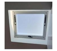 Skylight Roof Window， Aluminium Alloy Frame + Double Glass Lighting Well Window, 80° Opening Sloped Flat Roof Skylight Cover for Attic/Sun Room(50x90cm)