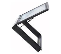 Skylight Roof Window， Double Glazed Loft Attic Skylight, 80° Opening Roof Deck, Sloped Flat Cover for Shed Garage Sun Room Basement(140x60cm)