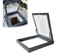 Skylight Roof Window, Flush Heavy Duty Egress Window Well Cover with Double Layer Tempered Glass Venting Deck Viewing Hatch with Screw Kit for Attic Sunroom(LxW 20x27 in/45x68cm)