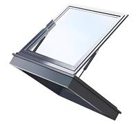Skylight Roof Window for Attics & Sunrooms, Aluminum & Tempered Glass, Manual Venting, Multi-Angle Design, 60x50cm (23.6x19.7in) - Ideal for Basement & Flat Roof Lighting
