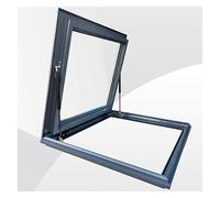 Skylight Roof Window， Underground Lighting Well Window with Double Layer Glass, Attic Small Roof Escape Hatch Cover, Flush Mount Security Door(130x60cm)