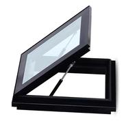 Skylight Roof Window with DoubleLayer Tempered Glass Hand Operated Egress Window for Attics Basements Sunrooms & Sheds Custom Size (37.4x37.4in)