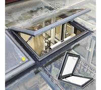 Skylight Sloped/Flat Roof Window Customizable Skylight Roof Window with Gas Strut Lift Tempered Glass Roof Hatch for Attic/Sun Room(LxW 95x50cm/37.4x19.7in)