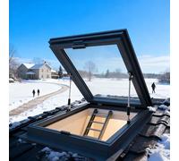 Skylight Sloped/Flat Roof Window,shed Skylight,with Gas Strut Lift,Small Window in A Buildings Roof,Manual Venting Deck Installation Skylight,for Attic,Basement,Sun Room