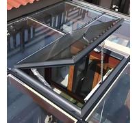 Skylight Window, Double-Layer Tempered Glass for Residential Roofs, Ventilation Lighting Well for Attic and Sun Rooms, 85x70cm