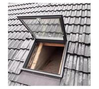 Skylight Window, Rooftop Attic Hatch Lid Cover, 80° Opening Egress Maintenance for Hallway Sun Room Basement Rainproof(130x80cm)