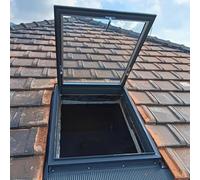 Skylight Window with Safety Cover Ventilation Deck Screen Roof Access Window for Attics (60x100cm/23.6x39.4in) - Secure Exit Solution