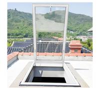 Skylight Windows for House Roof Basement L*W 70x60cm/28x24in Sloped Flat Clear Roof Lighting Well Window for Sunrooms, Attics, Durable Aluminum Alloy Manual Venting Egress Rainproof, White