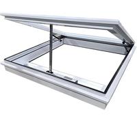 Skylight Windows for House Roof - Custom 19.7-47.2in Roof Skylight Cover, Gas Strut Lift, Remote Control & Rain Sensor, Tempered Glass Roof Hatch for Sunroom(White,39.4x27.6in)