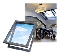 Skylight Windows for Roof with Double Layer Tempered Glass, Attic Lighting Well, Aluminum Cover for Garage, Basement, Loft, Dark Room - 20x11 inches