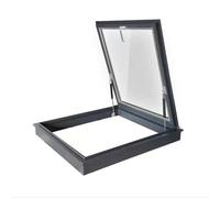 Skylight Windows Rooftop Attic Hatch Lid Sunroom Windows, Skylights & Roof Windows with Double Layer Tempered Glass, Attic Viewing Venting Door(90x90cm/35.4x35.4in)
