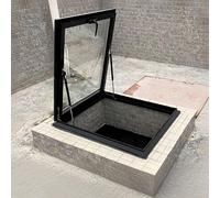 Skylights & Roof Windows With Tempered Double-Glazed Glass,Customizable Skylight Roof Window With Gas Strut Lift,Underground Well Lighting Door,Outdoor Attic Entry(LxW 22x22in/56x56cm)