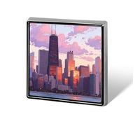 Skyline at Dusk Backpack Pin Cute Brooch Decoration Brooches for Women Mens Lapel Pins for Suits Fashion Button Badges for Hat Backpacks Purses Jackets Shirt Suit Lapels-Square