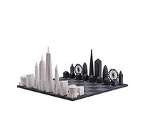Skyline Chess - London vs New York Special Edition (with b/w wooden board)
