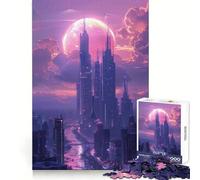 Skyline City Vaporwave for Adults 1000 Piece Puzzle Mind Exercise Toy Gentle Leisure Design Assembly Seasonal Gift 50x75cm