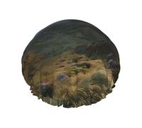 Skyline Crest Double Layer Shower Cap with Comfort Skin Friendly Design for Hair Protection During Bathing